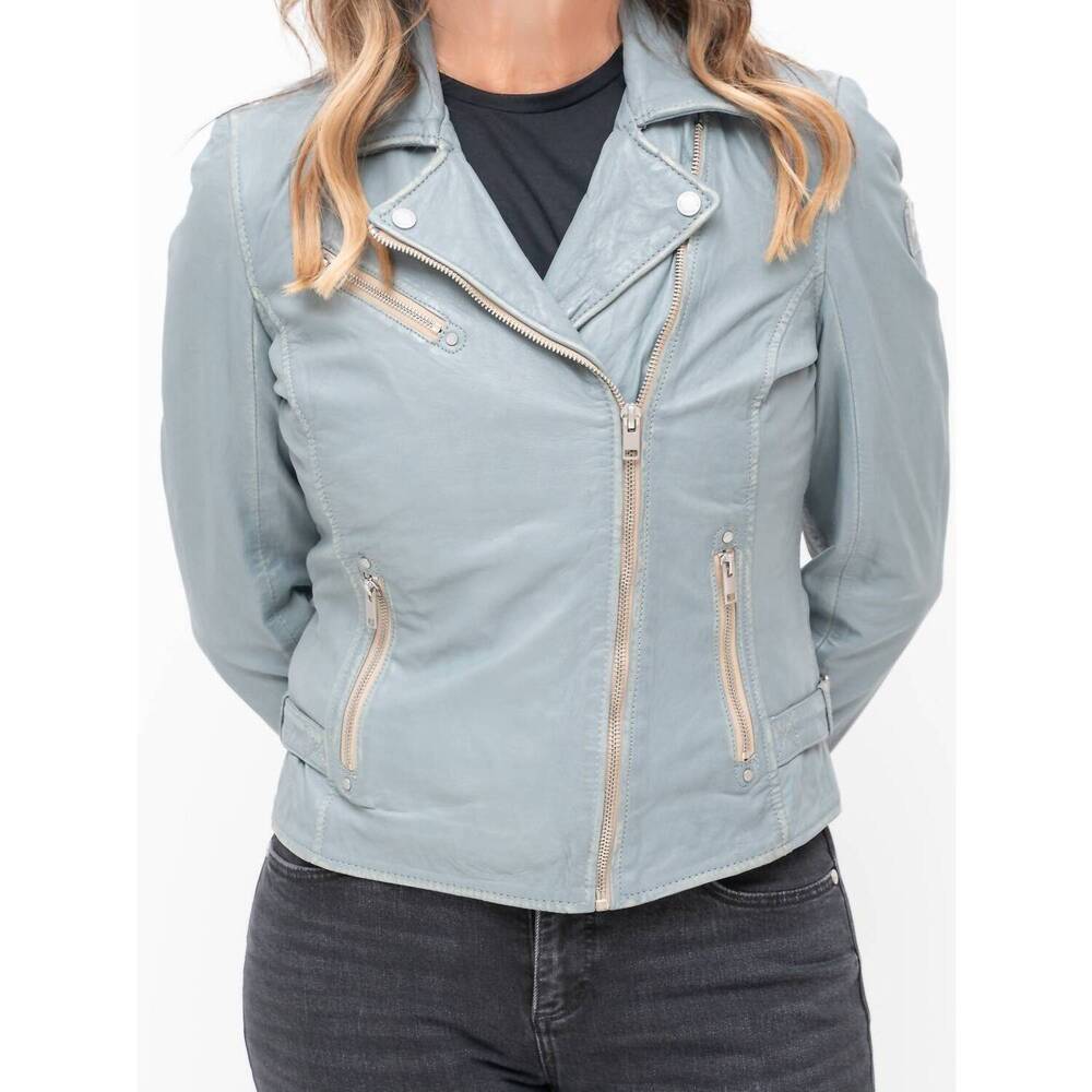 NEW MAURITIUS sofia leather jacket in winter sky